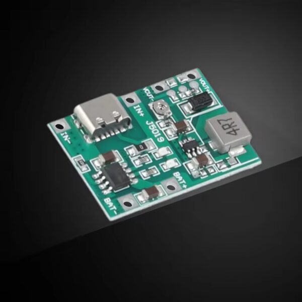 2A USB Li-ion Lader og Step-Up Modul for 18650 (med USB-C)