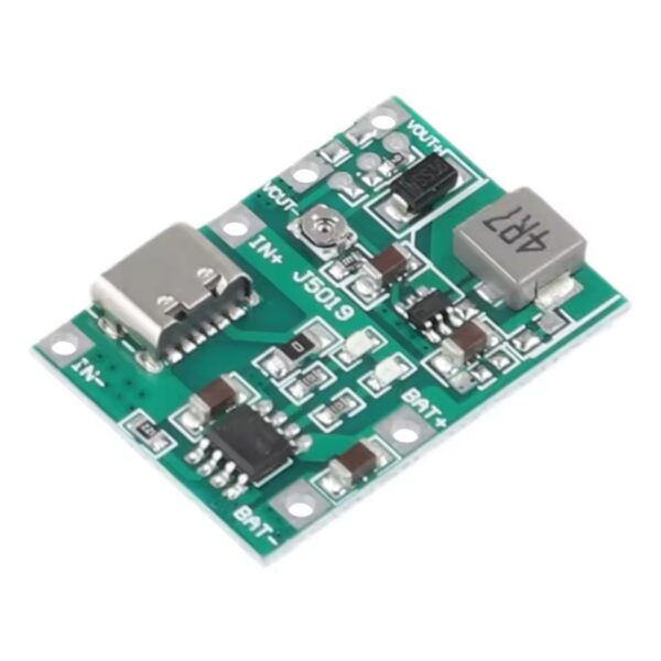 2A USB Li-ion Lader og Step-Up Modul for 18650 (med USB-C) - Bilde 3