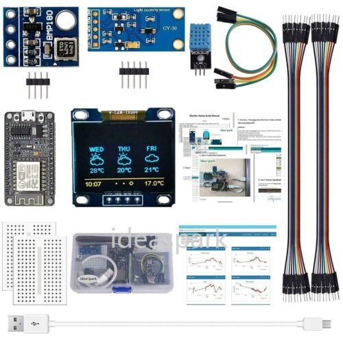 Arduino starter kit - Værstasjon - komplett sett / Weather Station with Tutorial - NodeMCU - ESP8266
